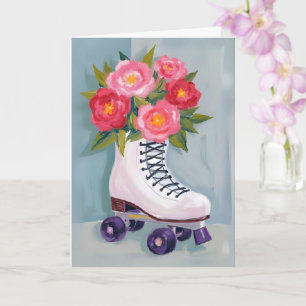 Rollerskates Rozenboeket Schilderij Kaart