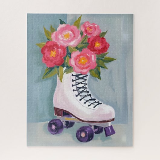 Rollerskates Rozenboeket Schilderij Legpuzzel (Verticaal)