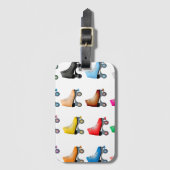 Rollerskates Schaatsen Colorful Patroonretro Rolle Bagagelabel (Voorkant (verticaal))