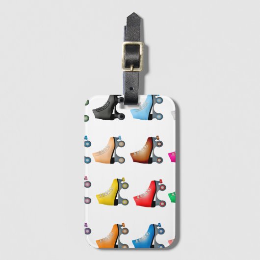 Rollerskates Schaatsen Colorful Patroonretro Rolle Bagagelabel (Voorkant (verticaal))