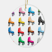 Rollerskates Schaatsen Colorful Patroonretro Rolle Keramisch Ornament (Links)