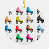 Rollerskates Schaatsen Colorful Patroonretro Rolle Keramisch Ornament (Achterkant)