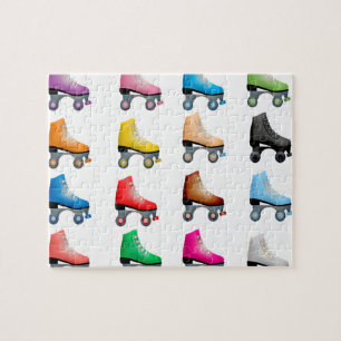 Rollerskates Schaatsen Colorful Patroonretro Rolle Legpuzzel