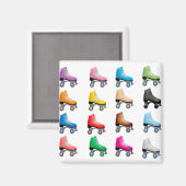 Rollerskates Schaatsen kleurrijke patroonretro Magneet (Voorkant / Achterkant)