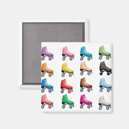 Rollerskates Schaatsen kleurrijke patroonretro Magneet (Voorkant / Achterkant)