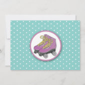 Rollerskating Birthday Party Schaats Munt Uitnodig Kaart (Achterkant)