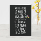 Rollerskating Cards Girls Roller Skates For Her Kaart (Gele Bloem)