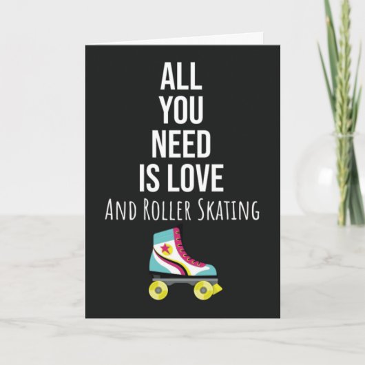 Rollerskating Cards Roller Skate Skater For Kids Kaart (Voorkant)