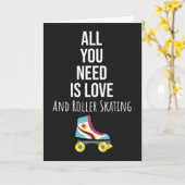 Rollerskating Cards Roller Skate Skater For Kids Kaart (Gele Bloem)