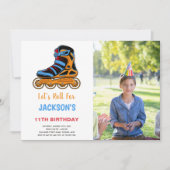 Rollerskating-dag-uitnodigingen met foto kaart (Voorkant)