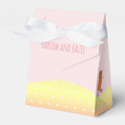 Rollerskating hond & cavia partij gunsttas bedankdoosjes (Voorkant Zijde)
