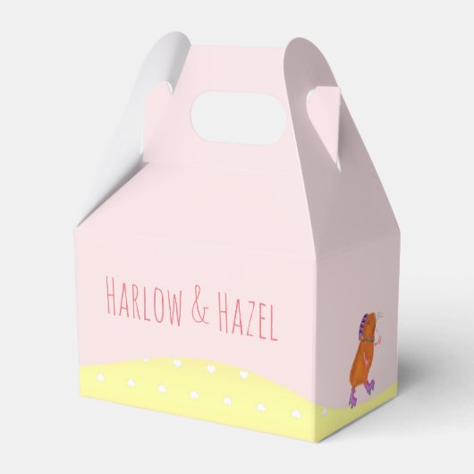 Rollerskating hond & cavia party gunst box bedankdoosjes (Voorkant Zijde)