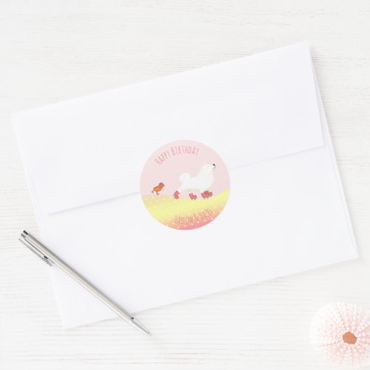 Rollerskating hond & cavia rond stickers (Envelop)