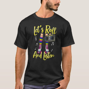 Rollerskating Inline Schaatsen Roller 70s Partij V T-shirt