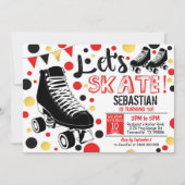 Rollerskating Party Red Kaart (Voorkant)