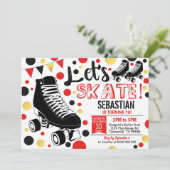 Rollerskating Party Red Kaart (Staand voorkant)