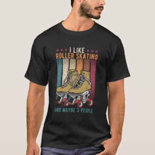 Rollerskating Retro Ik hou van rollerskating en mi T-shirt