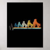 Rollerskating Retro Roller Schaats 1970S Retro Poster (Voorkant)