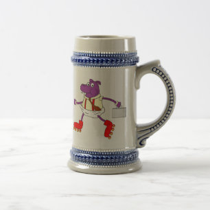 Rollerskatinghippo stein bierpul