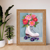 Rollerskatsen Roos Boeket Schilderen Aquarel Poster
