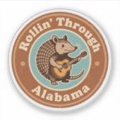 Rollin Door Alabama Armadillo Grappig Sticker (Voorkant)