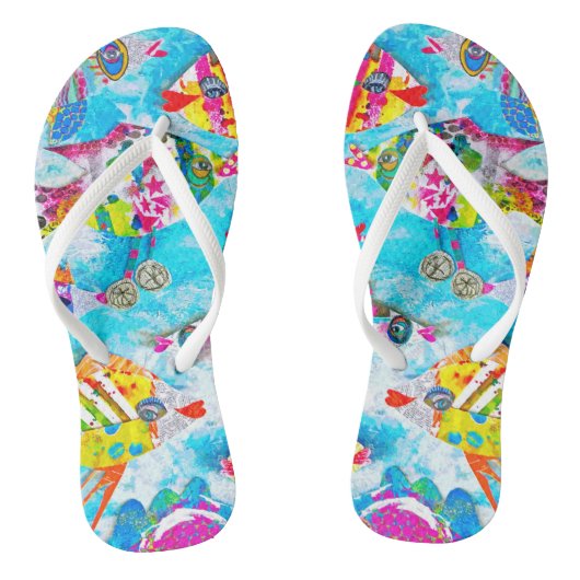 "Rollin' Down the River" Teenslippers (Voetbed)