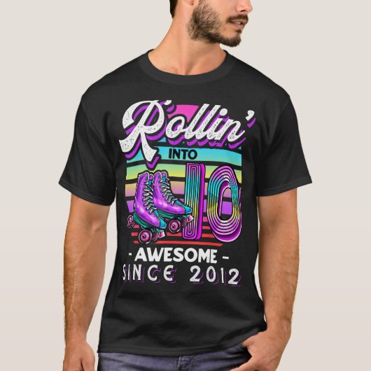 Rollin' in 10 Geweldige 2012 Roller Skating 10th B T-shirt (Voorkant)