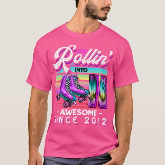Rollin In 11 Fantastische 2012 Roller Skating 11e T-shirt (Voorkant)