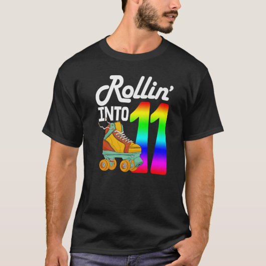 Rollin in 11 Vrouwen Skating Rolling Shoes Birthd T-shirt (Voorkant)