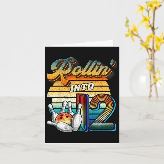 Rollin In 12 Bowling Verjaardagsfeestje 12e Verjaa Kaart (Gele Bloem)