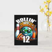 Rollin In 12 Bowling Verjaardagsfeestje 12e Verjaa Kaart (Gele Bloem)