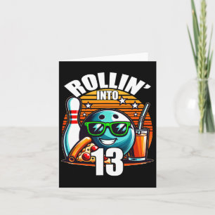Rollin In 13 Bowling Verjaardagsfeest 13e Verjaard Kaart