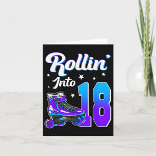 Rollin In 18 Rolschaatsen Thema Verjaardag 18e Kaart