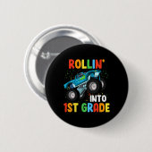 Rollin' in 1e klas monstertruck 100e dag van ronde button 5,7 cm (Voorkant /achterkant)