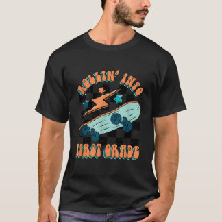 Rollin' in 1e klas terug naar school skateboard S T-shirt