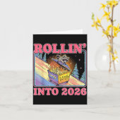 Rollin 'In 2026 Grappig Wasbeer Meme Gelukkig Nieu Kaart (Gele Bloem)
