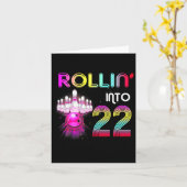 Rollin in 22 Bowling Verjaardagsfeest 22e verjaard Kaart (Gele Bloem)