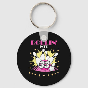 Rollin in 33 Bowling verjaardagsfeestje 33. Vrouw Sleutelhanger