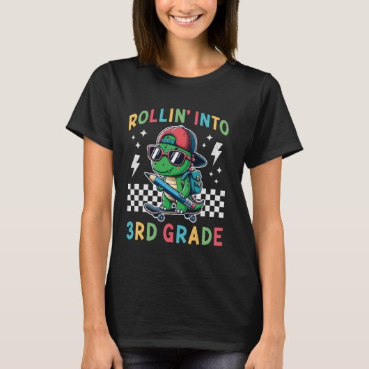 Rollin In 3e Graad Dinosaurus Kind Klaar Voor Derd T-shirt (Voorkant)