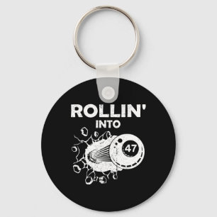 Rollin In 47 Biljart 47e Verjaardag Flaming Bil Sleutelhanger