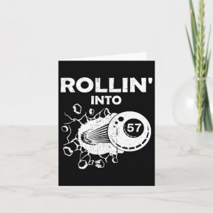 Rollin In 57 Biljart 57e Verjaardag Flaming Bil Kaart