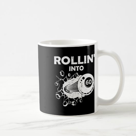 Rollin In 60 Biljart 60ste Verjaardag Vlammende Bi Koffiemok (Rechts)