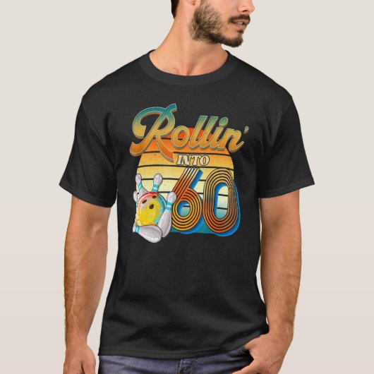 Rollin' in 60th Birthday Bowler 60 Years Old Bow T-shirt (Voorkant)