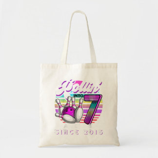 Rollin in 7 Geweldige 2015 Retro Bowling 7th Birt Tote Bag