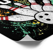 Rollin In 7 Retro Bowling Verjaardagsfeest 7e BIR Poster (Hoek)