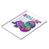 Rollin' in 8 Rollers Skating Rink 8th Birthday Pa Notitieboek (Linkerzijde)