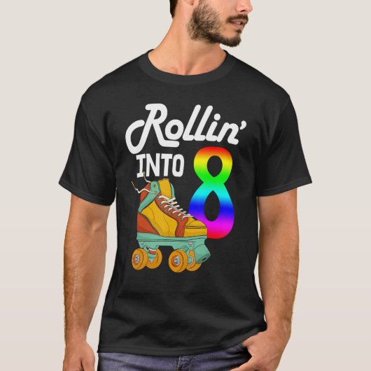 Rollin in 8 Women Skating Rolling Shoes Birthda T-shirt (Voorkant)