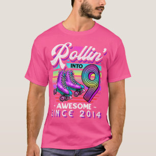 Rollin in 9 Geweldige 2014 Rolschaatsen 9e Geboort T-shirt