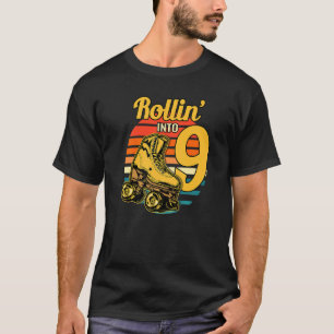 Rollin' in 9 Retro Roller 9th Birthday Party Ska T-shirt