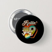 Rollin In Bowling 9 Jaar Oude Retro Verjaardag 9e Ronde Button 5,7 Cm (Voorkant /achterkant)